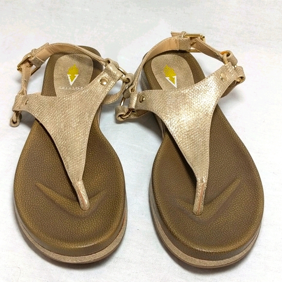 Volatile Women's Gold Ankle Strap Sandals